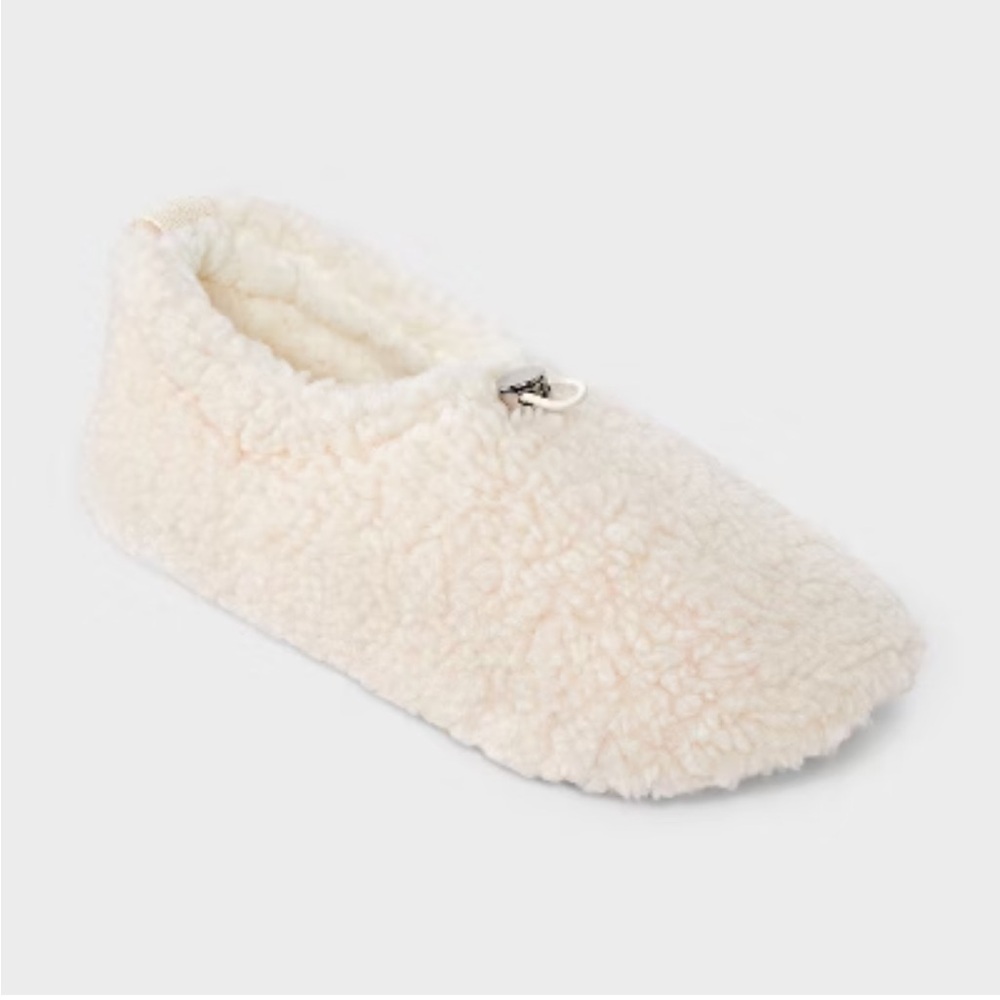 Source Unknown Cream Fleece Slippers - Picture 1 of 4